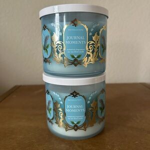 X2 Bath & Body Works JOURNAL MOMENTS 3 wick Candles NEW